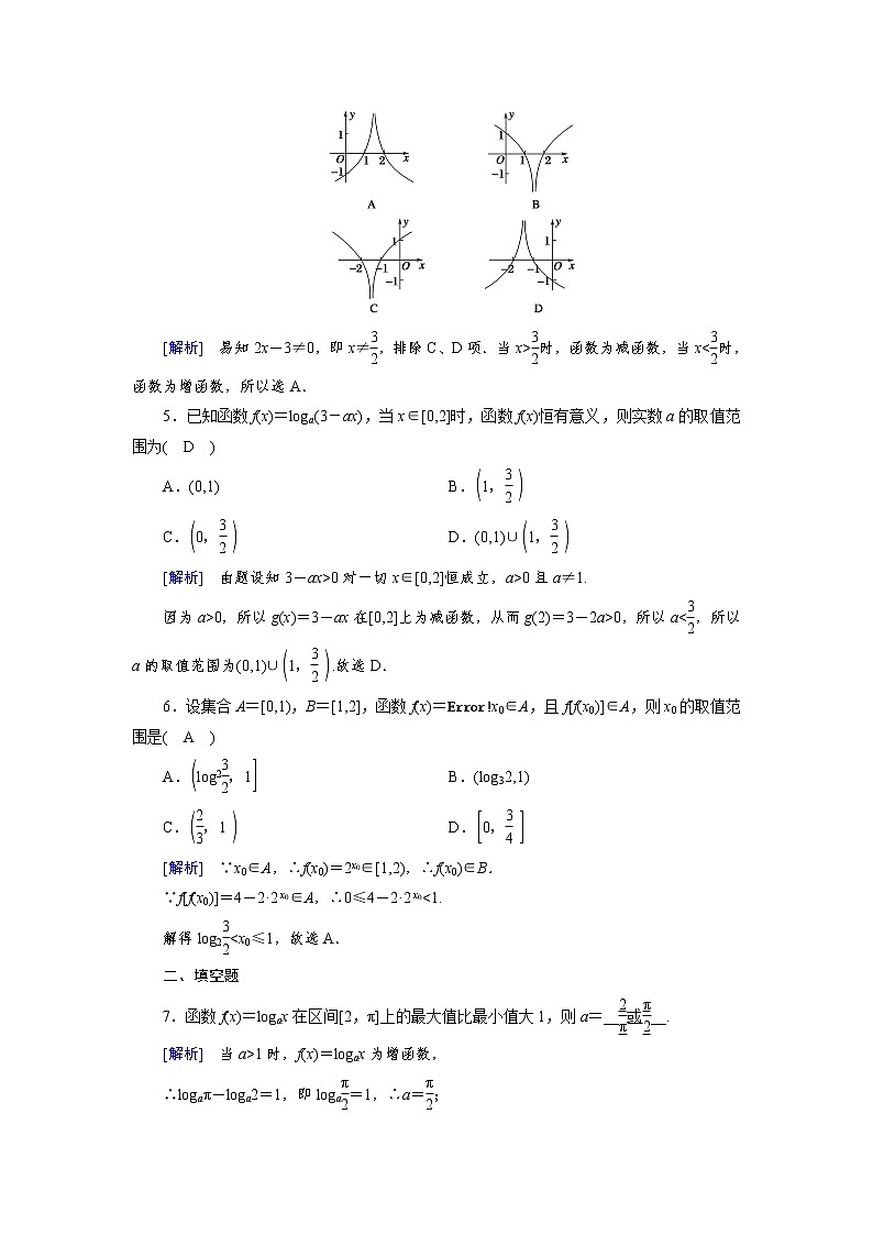 2020-2021学年高中数学人教A版（2019）必修第一册 4.4.2 第2课时 对数函数的图象和性质(二) 作业 练习02