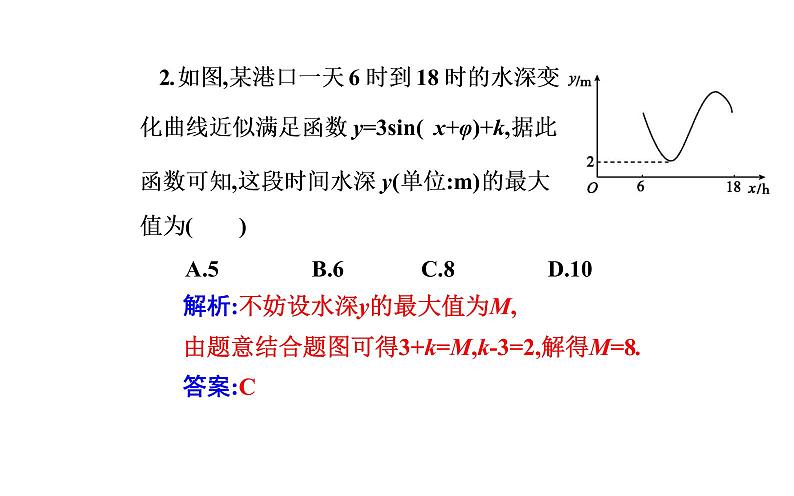 2020-2021学年高中数学新人教A版必修第一册 5.7三角函数的应用 课件（21张）06