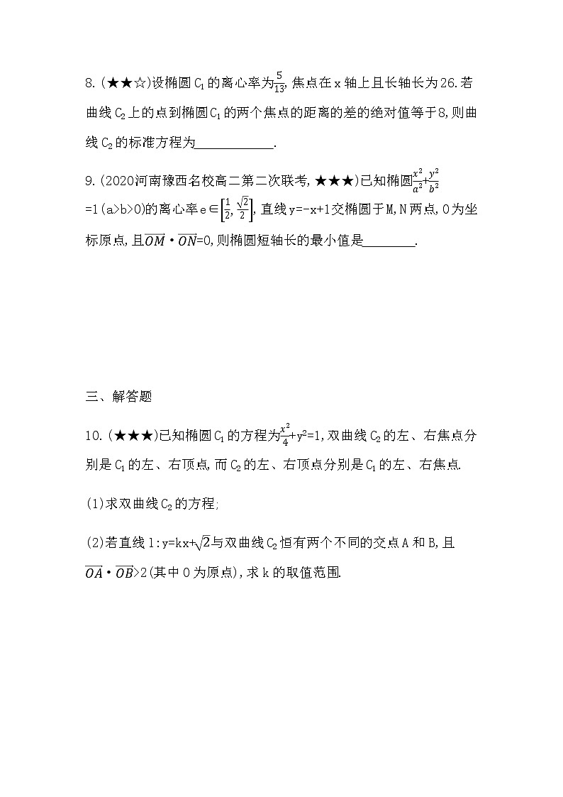 专题强化练2　椭圆与双曲线的综合应用03