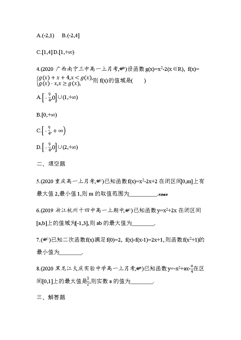 专题强化练4　二次函数在闭区间上最大(小)值的求法第2页