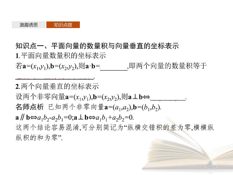 2021年高中数学新人教A版必修第二册　6.3.5平面向量数量积的坐标表示　课件04
