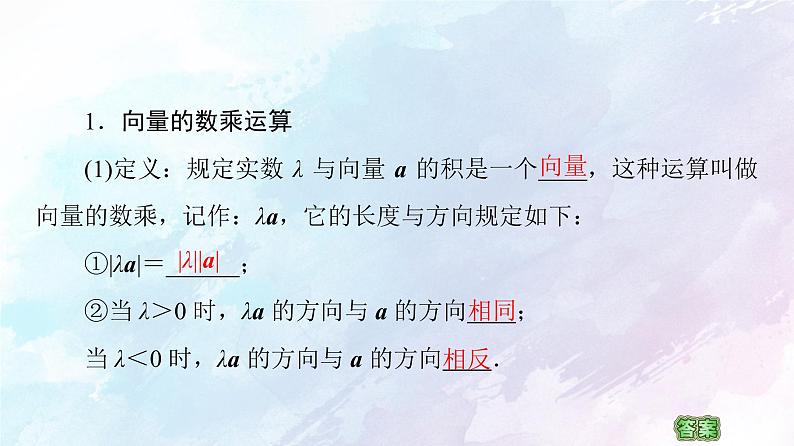 2021年高中数学新人教A版必修第二册　6.2.3向量的数乘运算　课件05