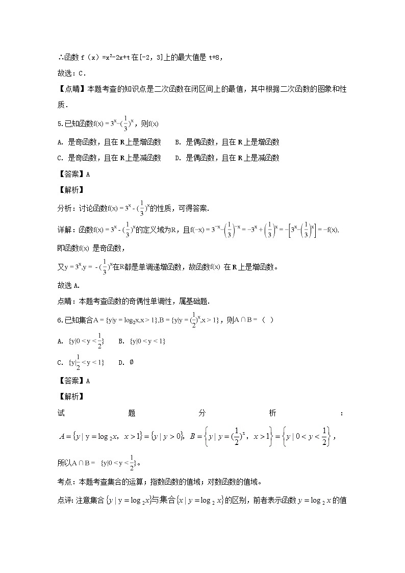 浙江省温州市“十五校联合体”2018-2019学年高一上学期期中联考数学试题含解析03