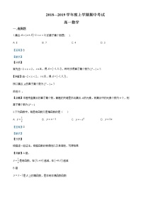 山东省潍坊市2018-2019学年高一上学期期中数学试题含答案