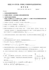上海市青浦区2019-2020学年第一学期高三年级期末学业质量调研测试（一模）数学试卷（PDF版）