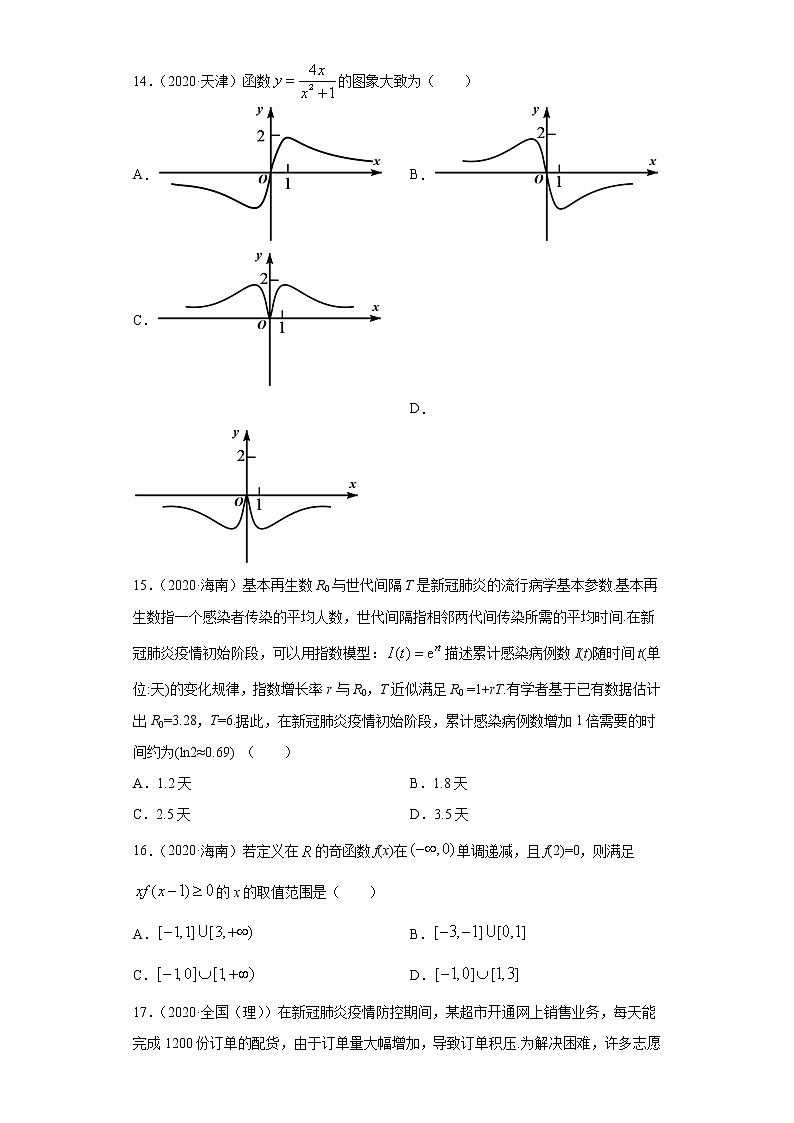 近五年（2017-2021）高考数学真题分类汇编06 函数与导数03