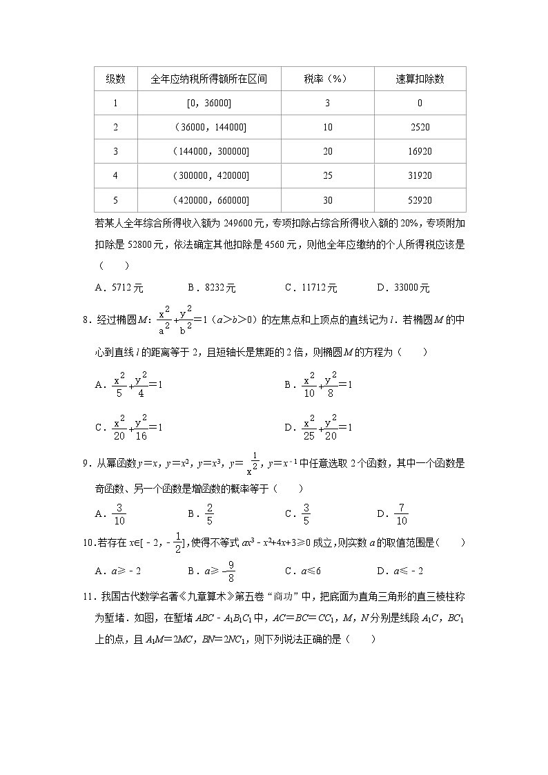 2021届安徽省合肥市高考数学第一次质检试卷（一模）（文科）（含答案）02