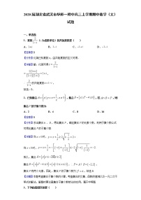 2020届湖北省武汉市华师一附中高三上学期期中数学（文）试题（解析版）