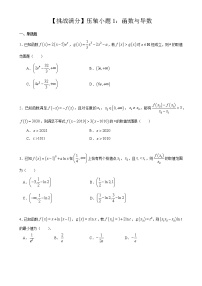 【挑战满分】压轴小题1：函数与导数(75页)