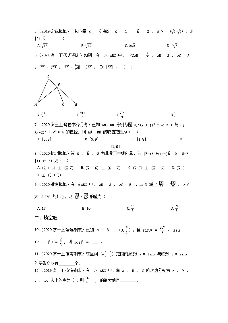 人教新课标A版必修4 综合复习与测试 （含答案）02