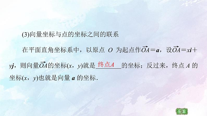 2021年高中数学新人教A版必修第二册　6.3.2平面向量的正交分解及坐标表示6.3.3平面向量加减运算的坐标表示　课件第7页
