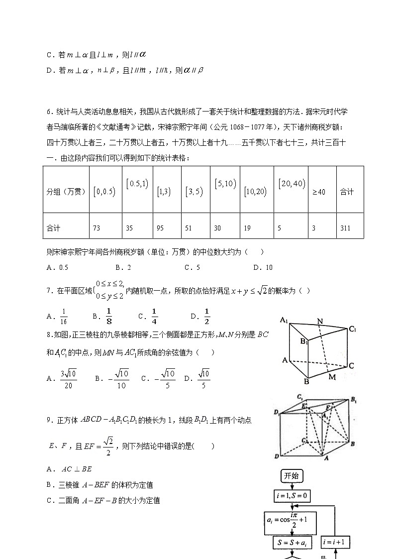 四川省凉山宁南中学2020-2021学年高二上学期第二次月考数学（理）【试卷+答案】02