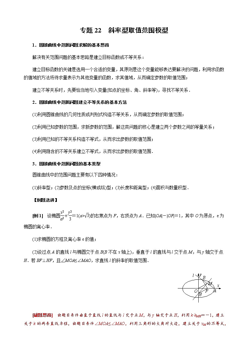 专题22  斜率型取值范围模型(原卷版)第1页