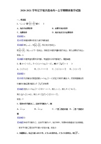 2020-2021学年辽宁省大连市高一上学期期末数学试题（解析版）