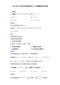 2020-2021学年山东省日照市高一上学期期末数学试题（解析版）