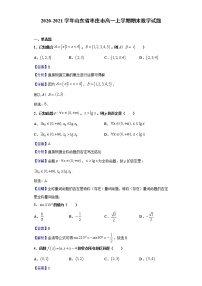 2020-2021学年山东省枣庄市高一上学期期末数学试题（解析版）