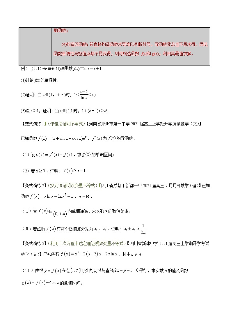 2022高三数学万能答题模板 专题14导数综合应用的解题模板（原卷+解析卷）02