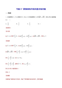 新高考数学培优专练07 圆锥曲线中的向量共线问题