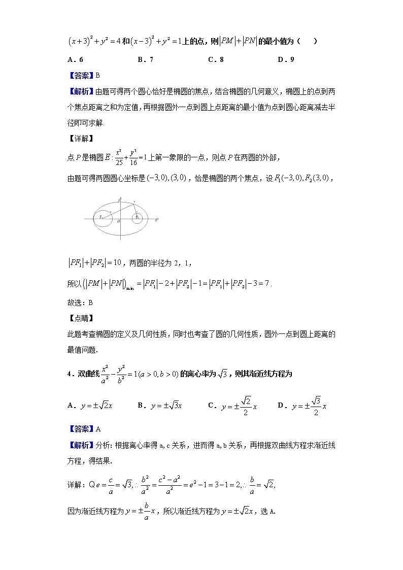 2020-2021学年黑龙江省哈尔滨市第六中学高二10月月考数学（理）试题（解析版）02
