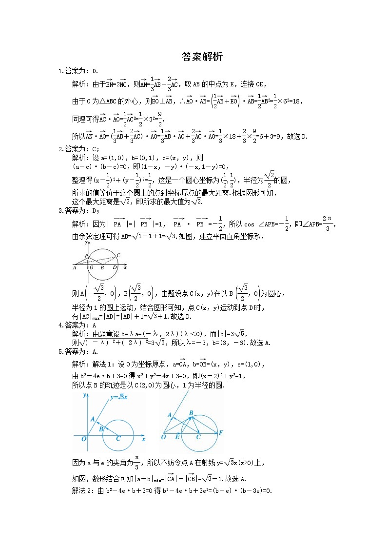 2022年高考数学(文数)一轮考点精选练习21《平面向量的数量积及平面向量的应用》(含详解)第3页