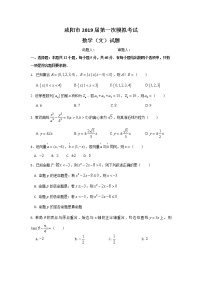 陕西省咸阳市2019届高三第一次模拟考试数学（文）试题