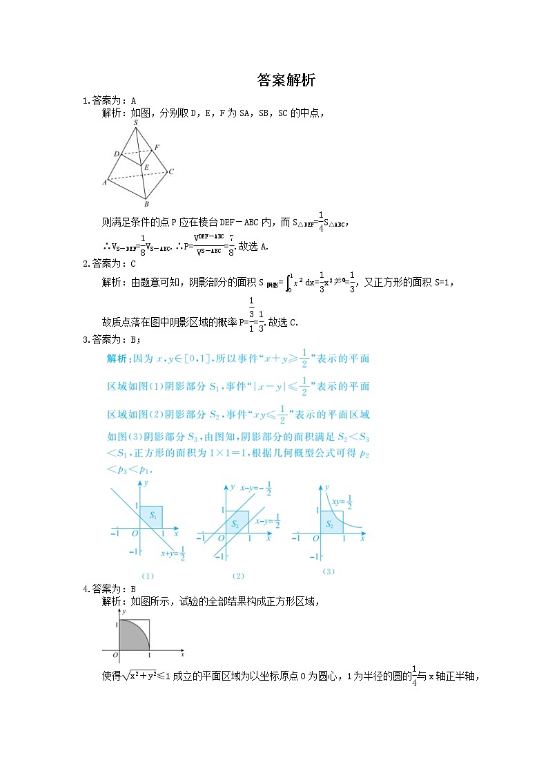 2022年高考数学(理数)一轮考点精选练习51《几何概型》(含详解)第3页