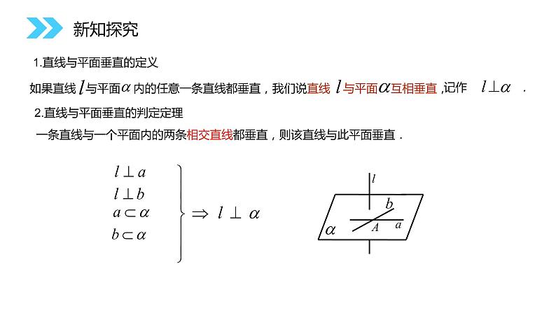 《直线与平面垂直的性质》人教版高中数学必修二PPT课件（第2.3.3课时）第2页
