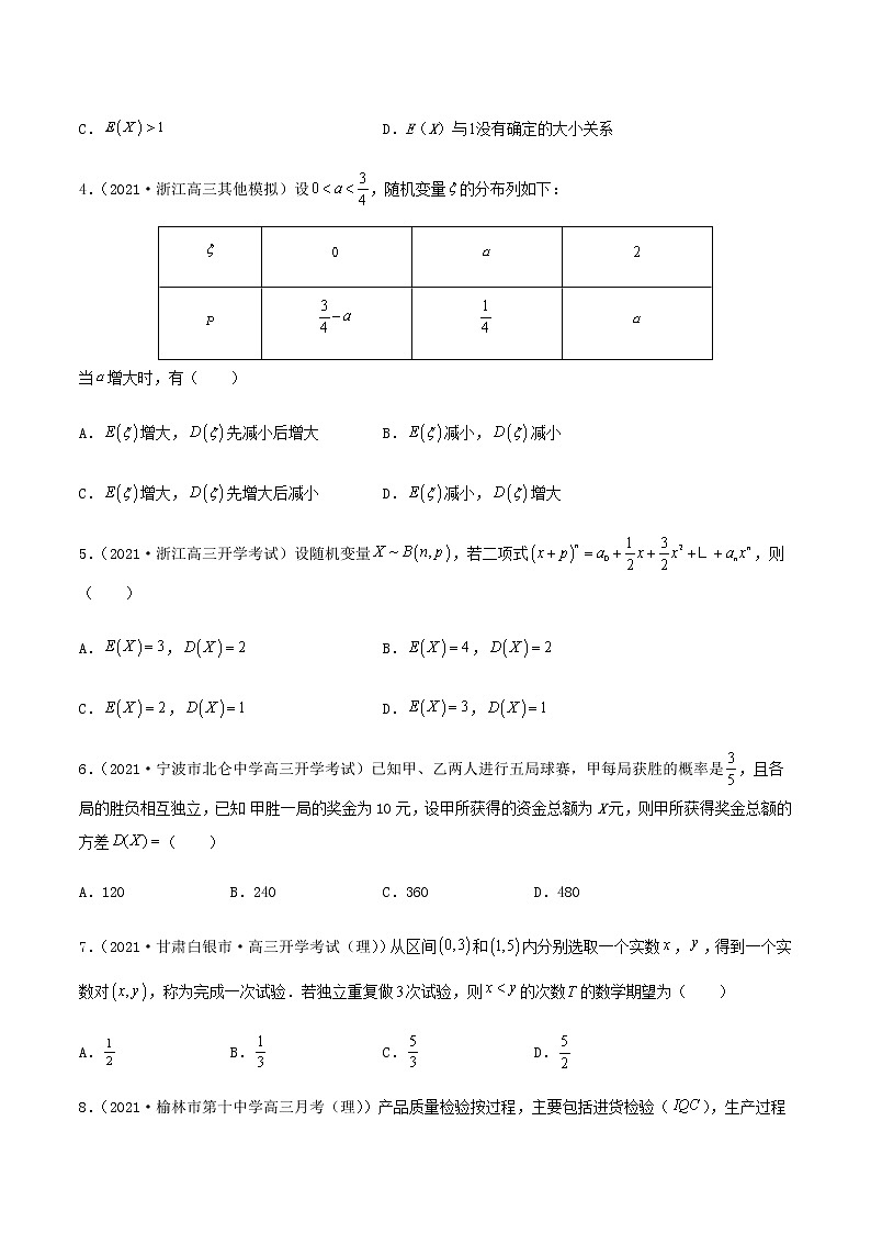 高考数学专项解题方法归纳探究（全国通用）模板22 随机变量及其分布专项练习 （原卷版）第2页