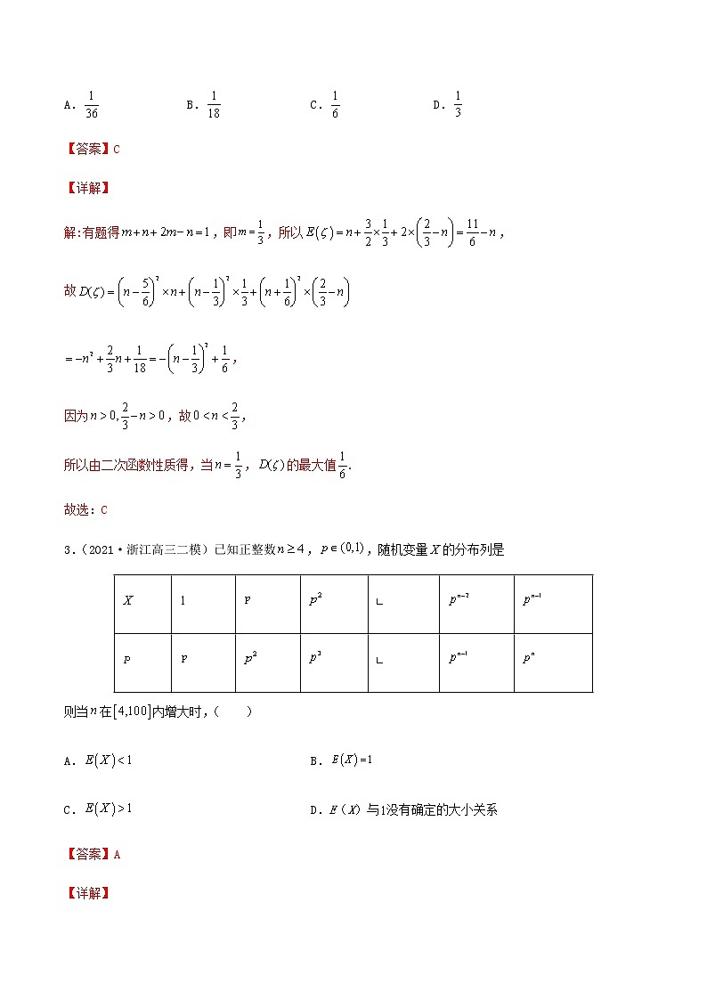 高考数学专项解题方法归纳探究（全国通用）模板22 随机变量及其分布专项练习 （解析版）第2页