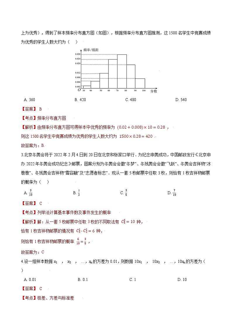 高考数学专项解题方法归纳探究（全国通用）模板17 统计与概率（解析版）第2页