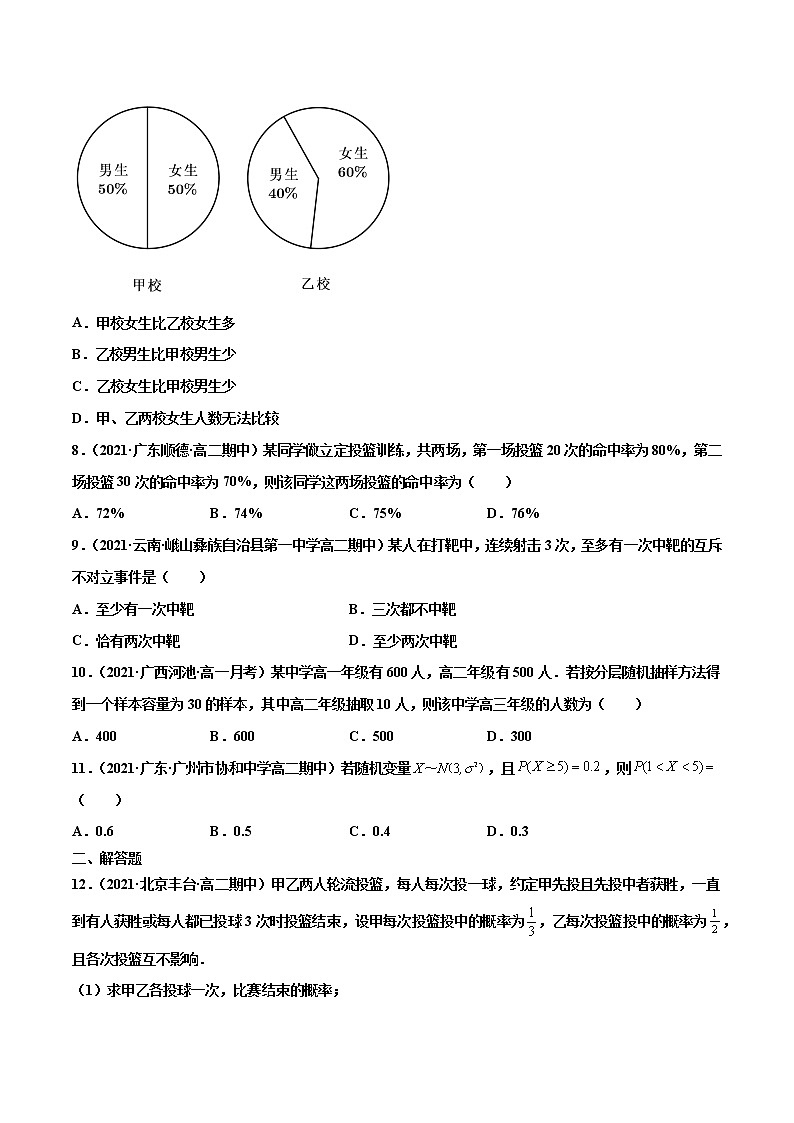 专题11 计数原理与概率（原卷版）-备战2022年高考数学二轮复习专题之提分秘典第3页