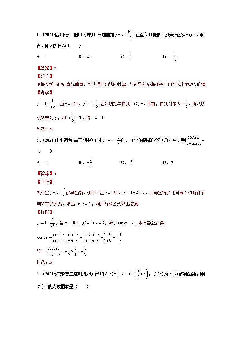 专题15 导数的几何意义与运算（解析版）-备战2022年高考数学二轮复习专题之提分秘典第3页