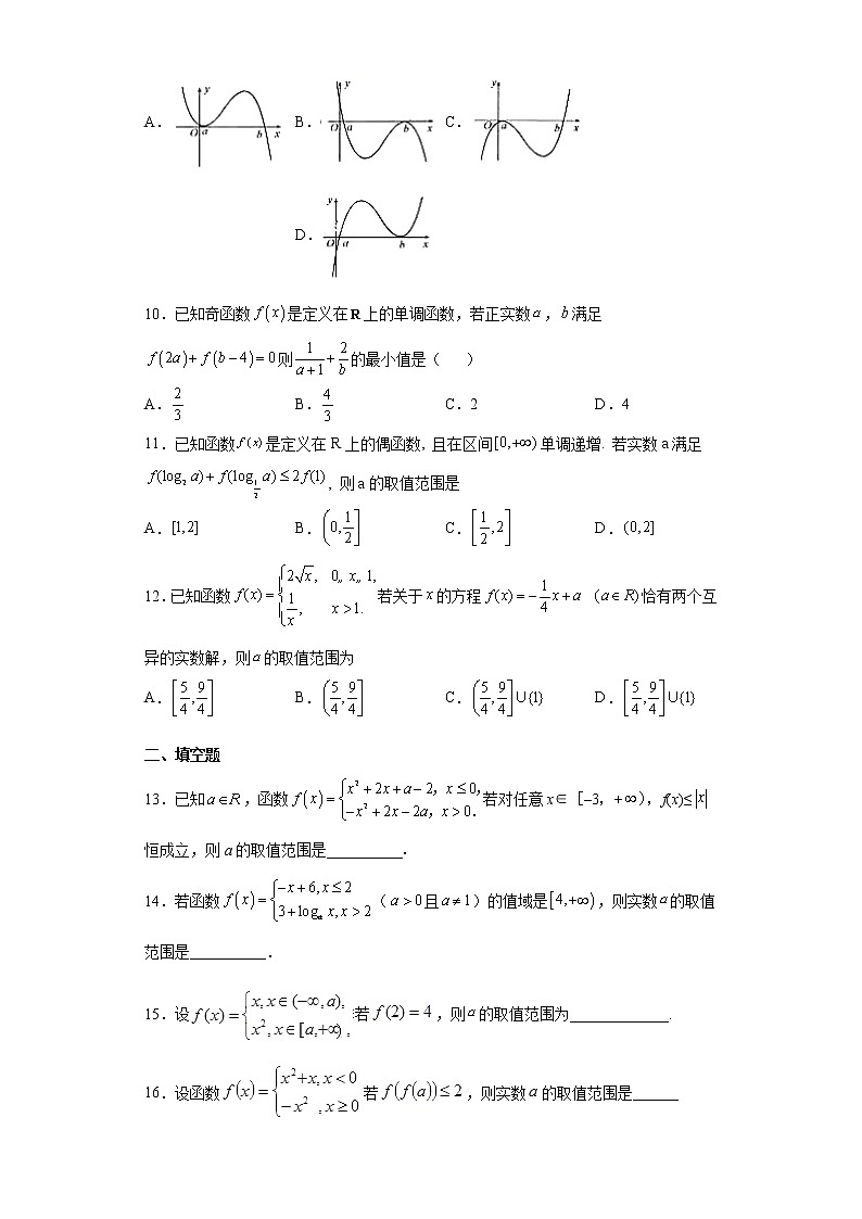 考点7 函数中参量的求法练习题02
