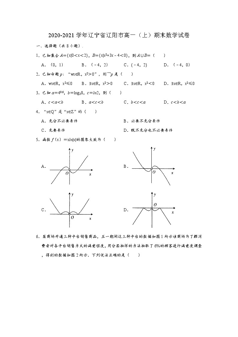 2021年辽宁省辽阳市高一上学期期末数学试卷 （word版含答案）01