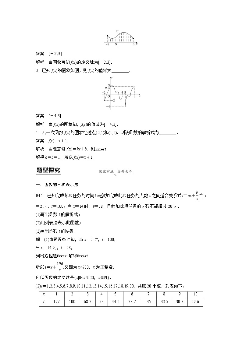 2022年高中数学新教材人教A版必修第一册学案第三章 3.1.2 第1课时 函数的表示法02