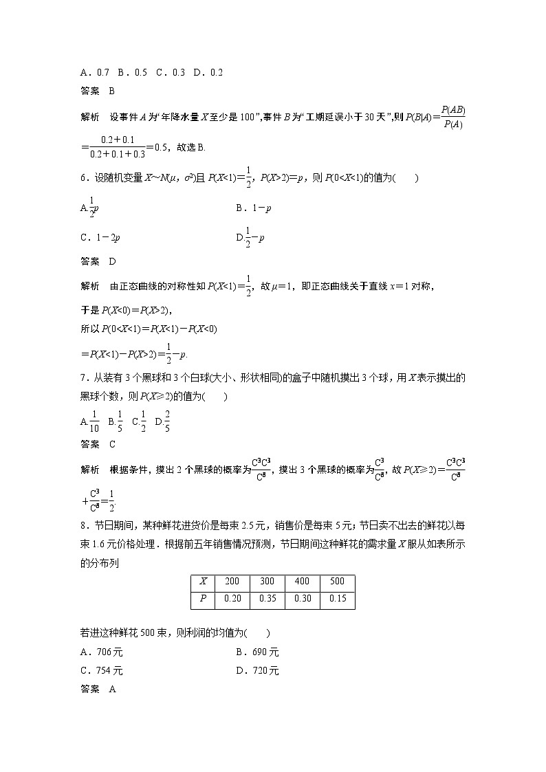 2022年高中数学新教材人教A版选择性必修第三册学案章末检测试卷二(第七章)02
