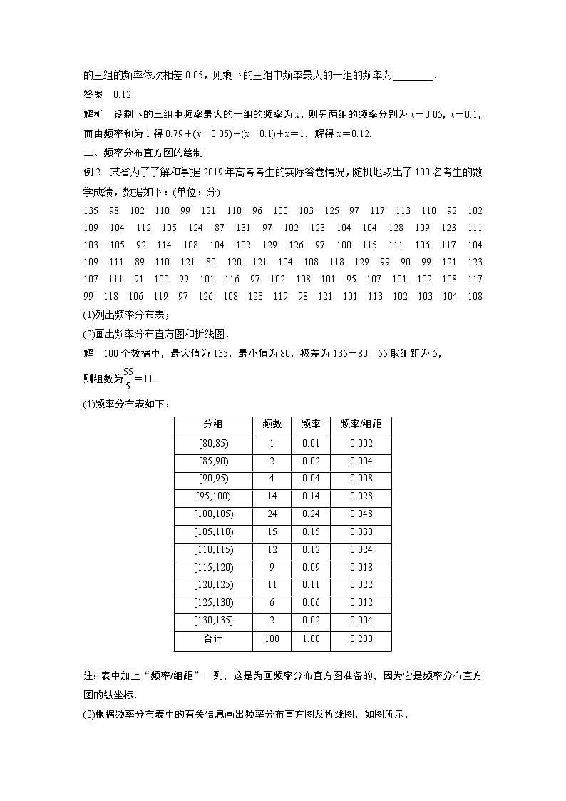 2022年高中数学新教材人教B版必修第二册学案第五章 5.1.3　第2课时　频数分布直方图与频率分布直方图02