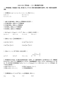 2020-2021学年高一（上）期末数学试卷