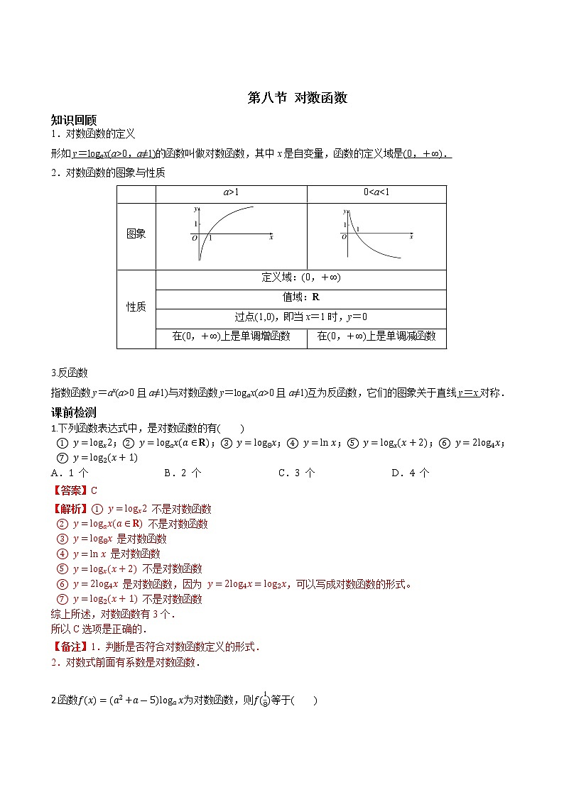 第二章 第八节 对数函数解析版第1页