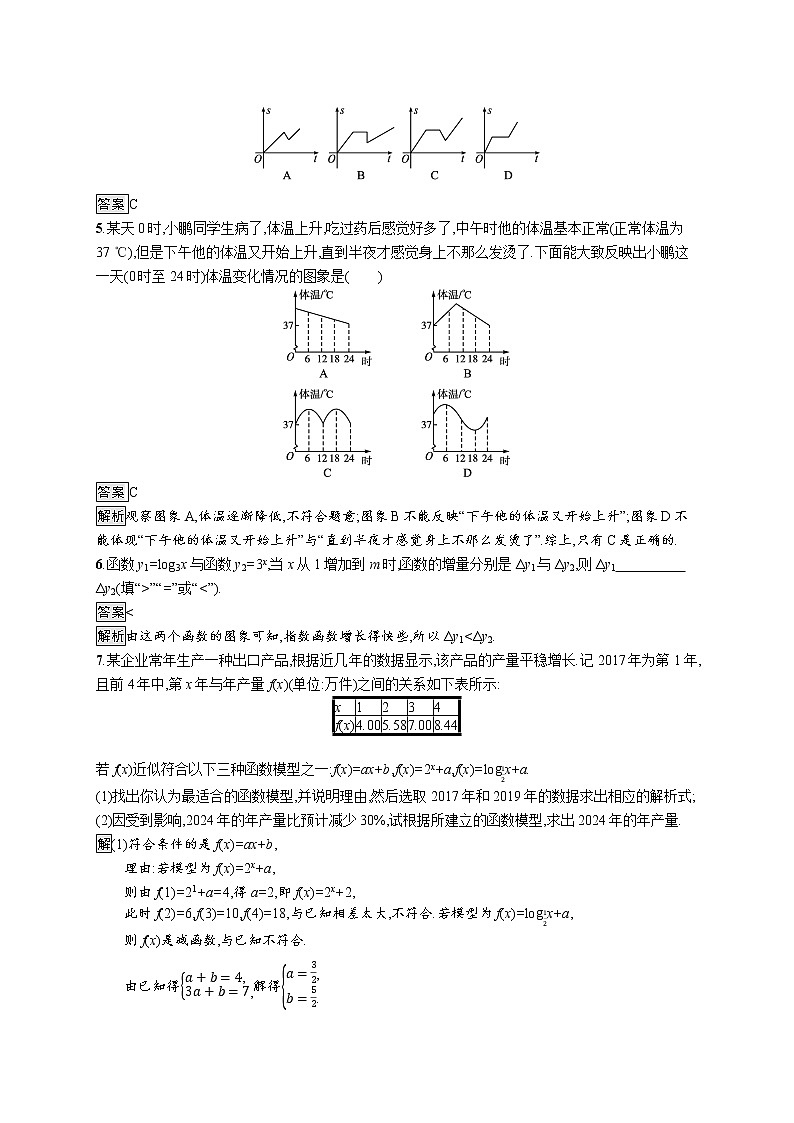 2021_2022学年新教材高中数学第四章指数函数与对数函数4.4.3不同函数增长的差异课后篇巩固提升含解析新人教A版必修第一册练习题第2页
