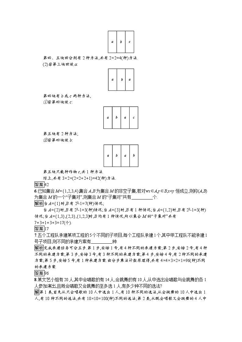 2021_2022学年高中数学第一章计数原理1.1分类加法计数原理与分步乘法计数原理第2课时课后篇巩固探究含解析新人教A版选修2_3练习题第2页
