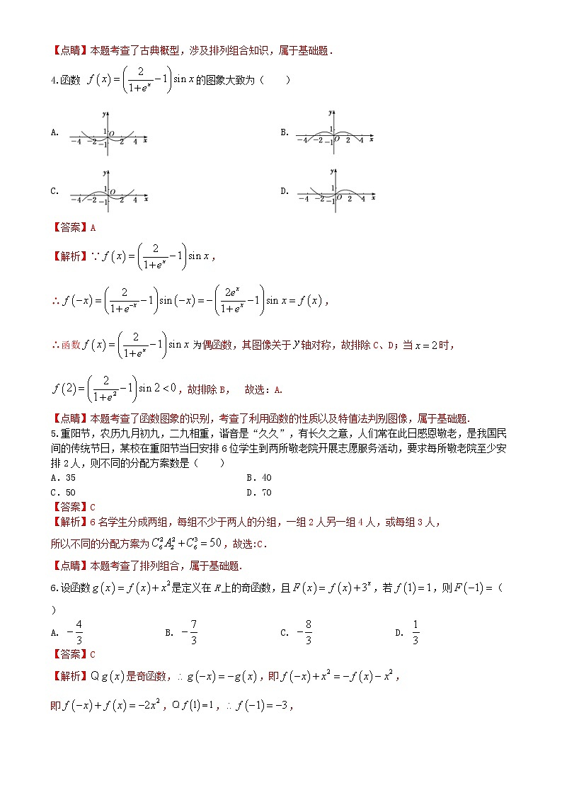2021届高考数学1月适应性测试八省联考考后仿真系列卷十含解析第2页