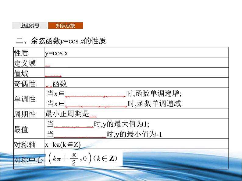 必修2数学新教材北师大版152余弦函数的图象与性质再认识pptx_13第8页