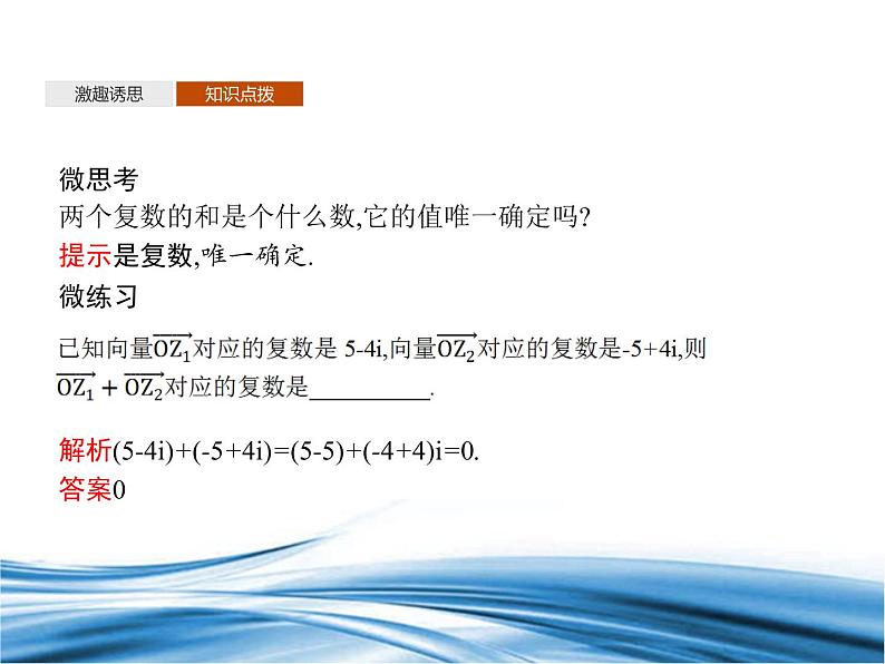 必修2数学新教材北师大版521复数的加法与减法pptx_3408
