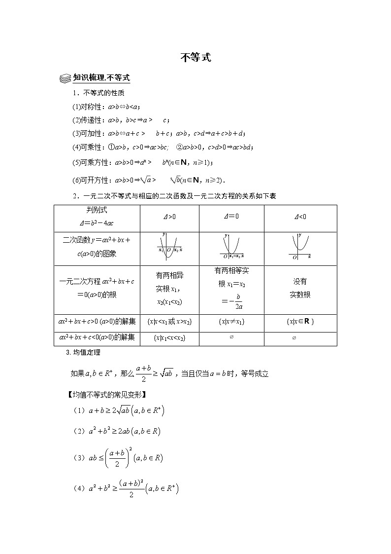 高端精品高中数学二轮专题-不等式（带答案）教案第1页