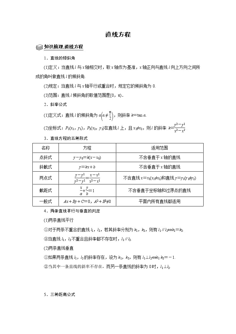高端精品高中数学二轮专题-直线方程教案01