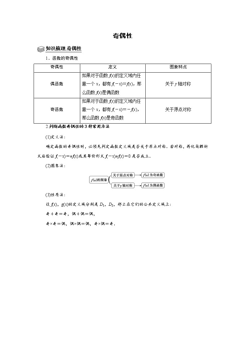 高端精品高中数学二轮专题-奇偶性（带答案）教案第1页