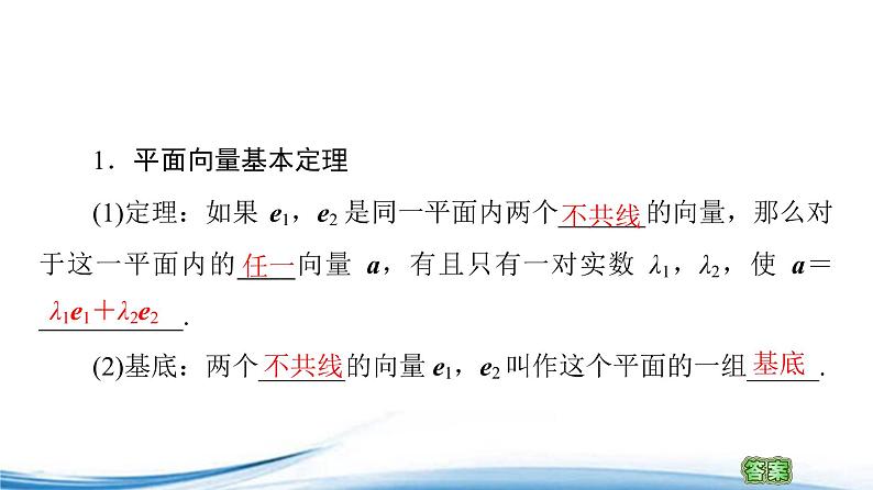 必修2数学新教材苏教版931平面向量基本定理ppt_804