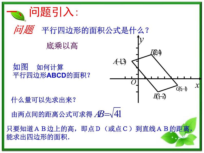 高二下册数学课件：11.4《点到直线的距离》（沪教版）02