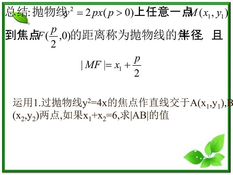 高二下册数学课件：12.8《抛物线的性质》（沪教版）07